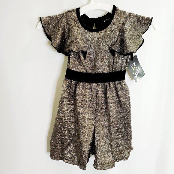 Art Class Metallic Gold Romper - Picture 2 of 4